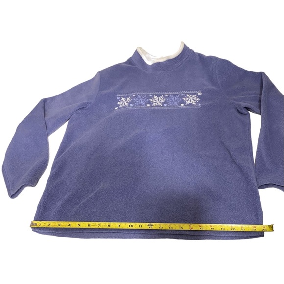 Croft & Barrow Women's Pullover Snowflakes Long sleeve Sweater Top, Size L - Picture 5 of 9